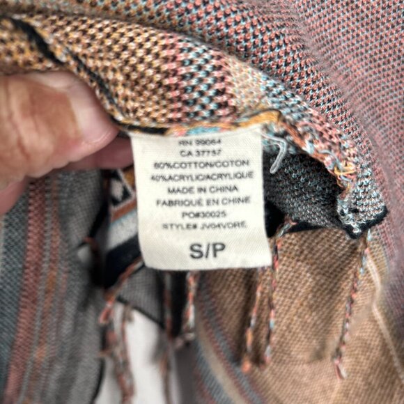 Billabong Long, Open Front Cardigan Size Small Boho Beachy Preppy Azetec Surfing - Picture 6 of 8